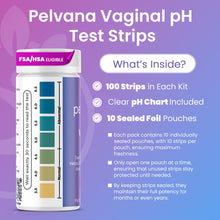 Load image into Gallery viewer, Pelvana Vaginal pH Test Strips for Women – 100 Strips, at-Home BV and Yeast Infection Test Kit, Vaginal pH Tester to Differentiate Between Conditions
