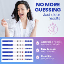 Load image into Gallery viewer, Pelvana Pregnancy and Ovulation Test Strips Combo Kit - 50 LH Fertility Test Strips + 20 Pregnancy HCG Checker Kits - Identify Your Peak Fertility Days - Easy at Home Ovulation Tests (70 Piece Kit)
