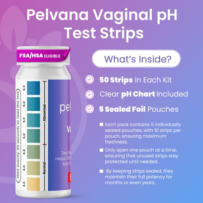 Vaginal pH Test Strips for Women (50‑count Pack)