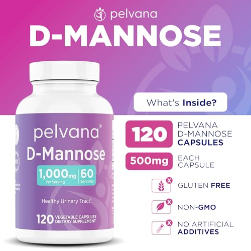 Pelvana D-Mannose Capsules for Urinary Tract Health - 120 Count