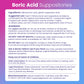 Boric Acid Suppositories for Women with Applicators & pH Test Strips (125-piece Kit)