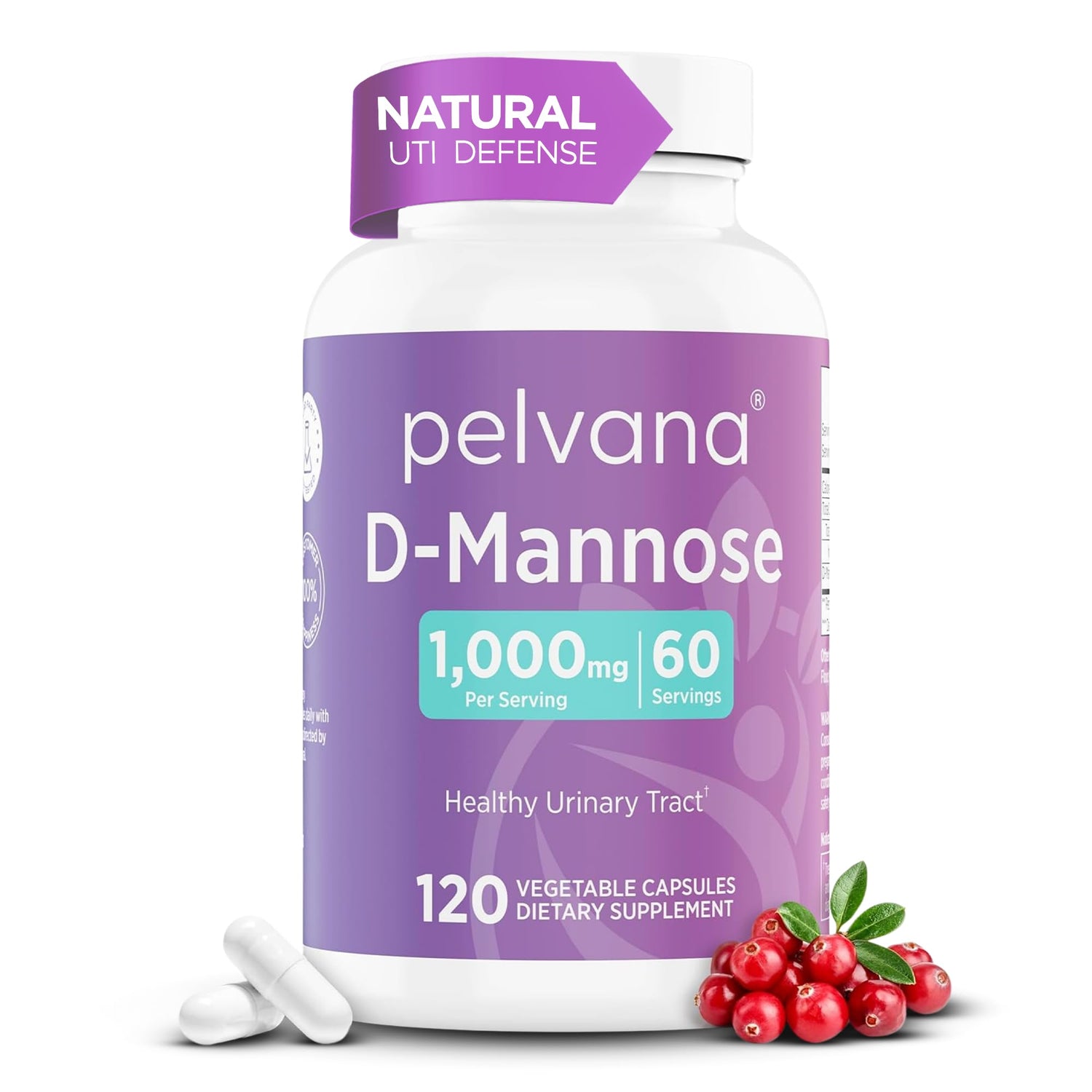 D-Mannose Capsules for Urinary Tract Health (120-ct Pack)