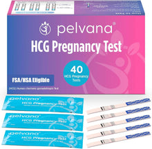 Load image into Gallery viewer, Pelvana HCG Pregnancy Test Strips 40 Count - Accurate Results in 5 Minutes, Easy to Use at Home, Value Pack Ideal for Women Trying to Conceive Naturally &amp; Needing to Test Often - Bulk Pregnancy Tests
