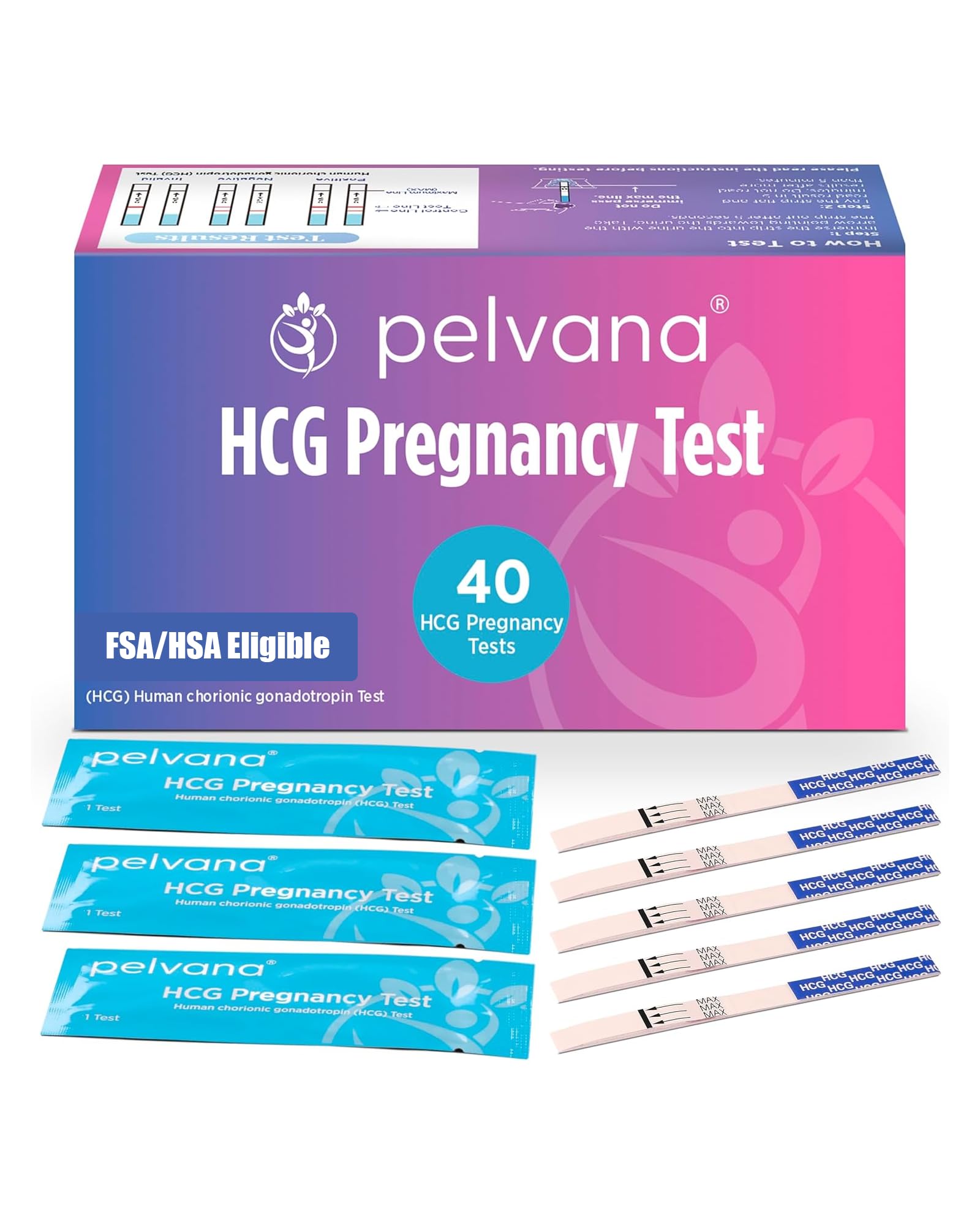 HCG Pregnancy Test Strips for Women (40-ct Pack)