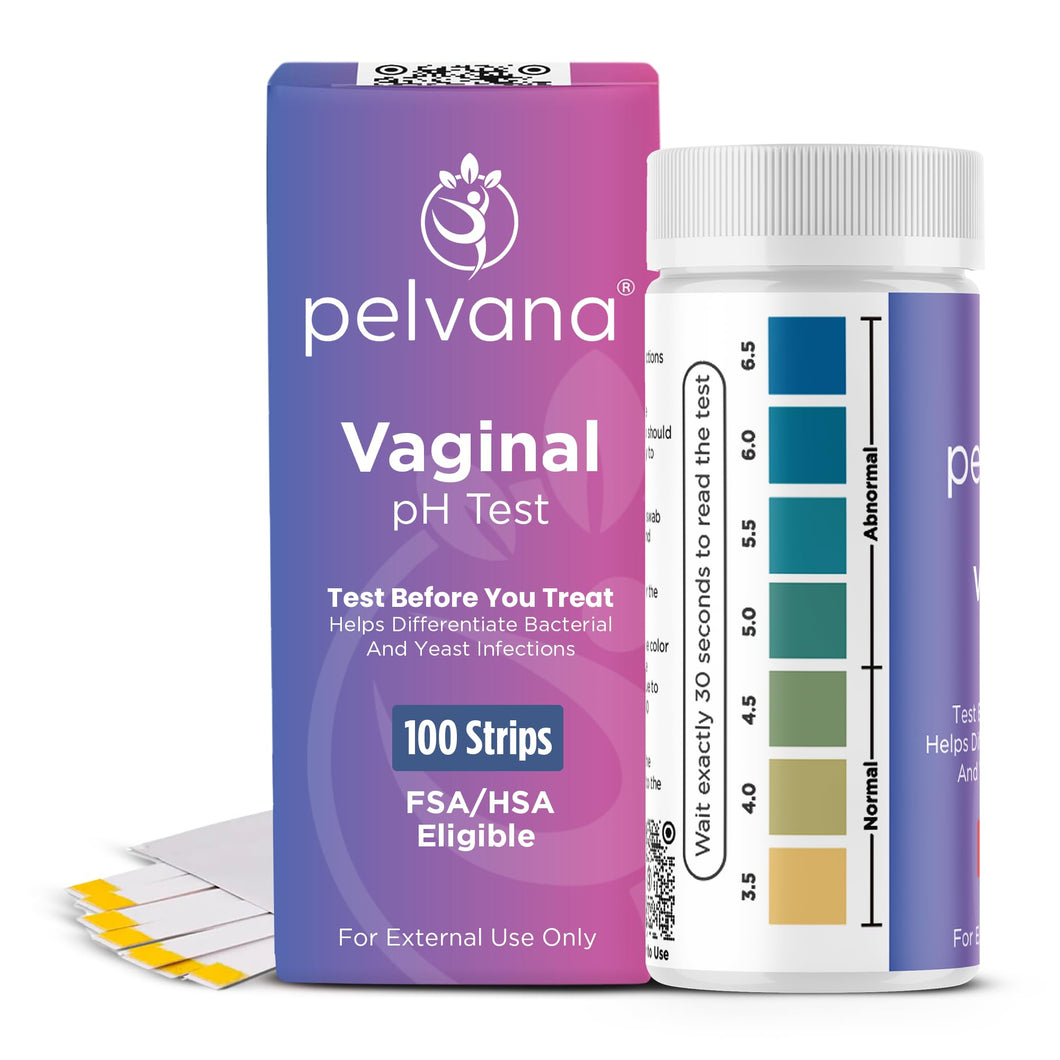 Pelvana Vaginal pH Test Strips for Women – 100 Strips, at-Home BV and Yeast Infection Test Kit, Vaginal pH Tester to Differentiate Between Conditions