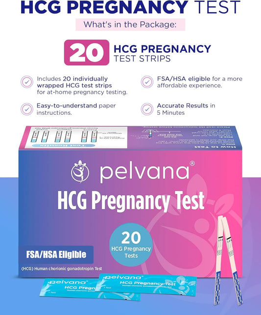 HCG Pregnancy Test Strips for Women (20-count Pack)
