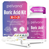 Boric Acid Suppositories for Women (37 Applicators + 20 Strips Pack)