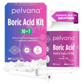 Pelvana Boric Acid Suppositories - 30 Count + 7 Applicators
