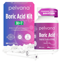 Pelvana Boric Acid Suppositories - 30 Count + 7 Applicators