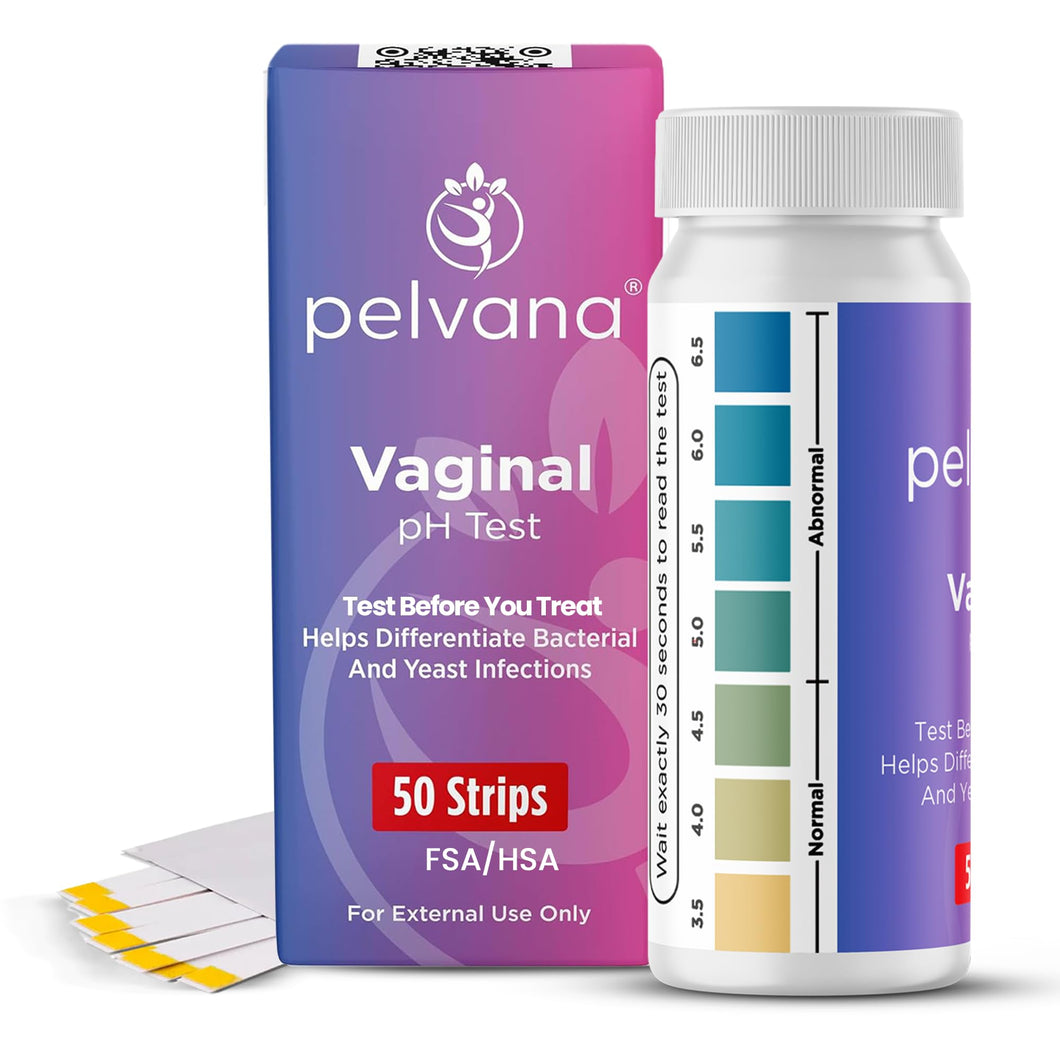 Pelvana Vaginal pH Test Strips for Women – 50 Strips, at-Home BV and Yeast Infection Test Kit, Vaginal pH Tester to Differentiate Between Conditions
