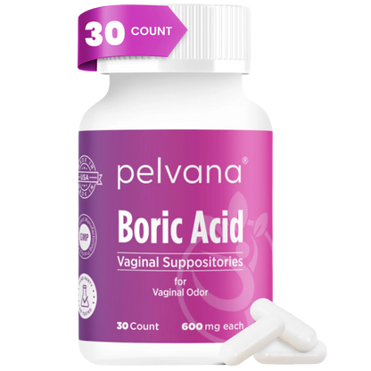 Pelvana Boric Acid Suppositories for Women - 30 Count