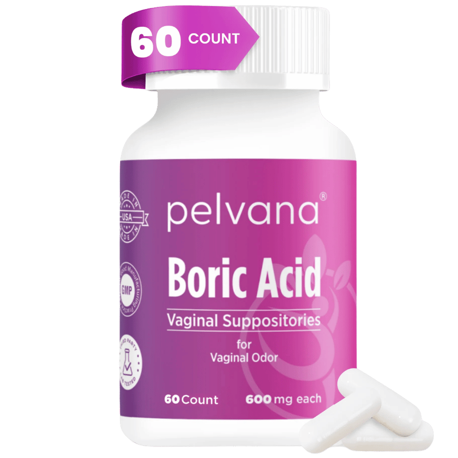 Pelvana Boric Acid Suppositories for Women - 60 Count