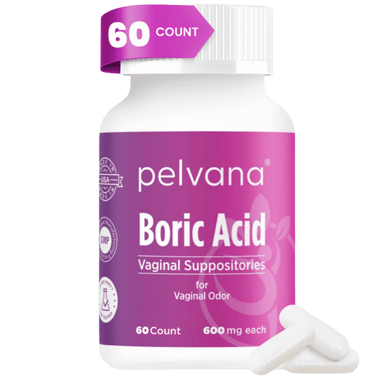 Pelvana Boric Acid Suppositories for Women - 60 Count