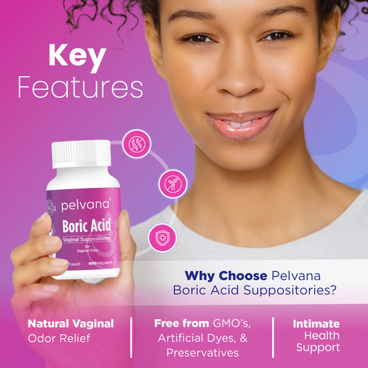 Pelvana Boric Acid Suppositories for Women - 30 Count