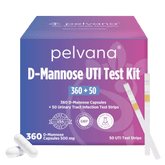 Pelvana D-Mannose UTI Kit for Women - 360 Capsules + 50 UTI Tests