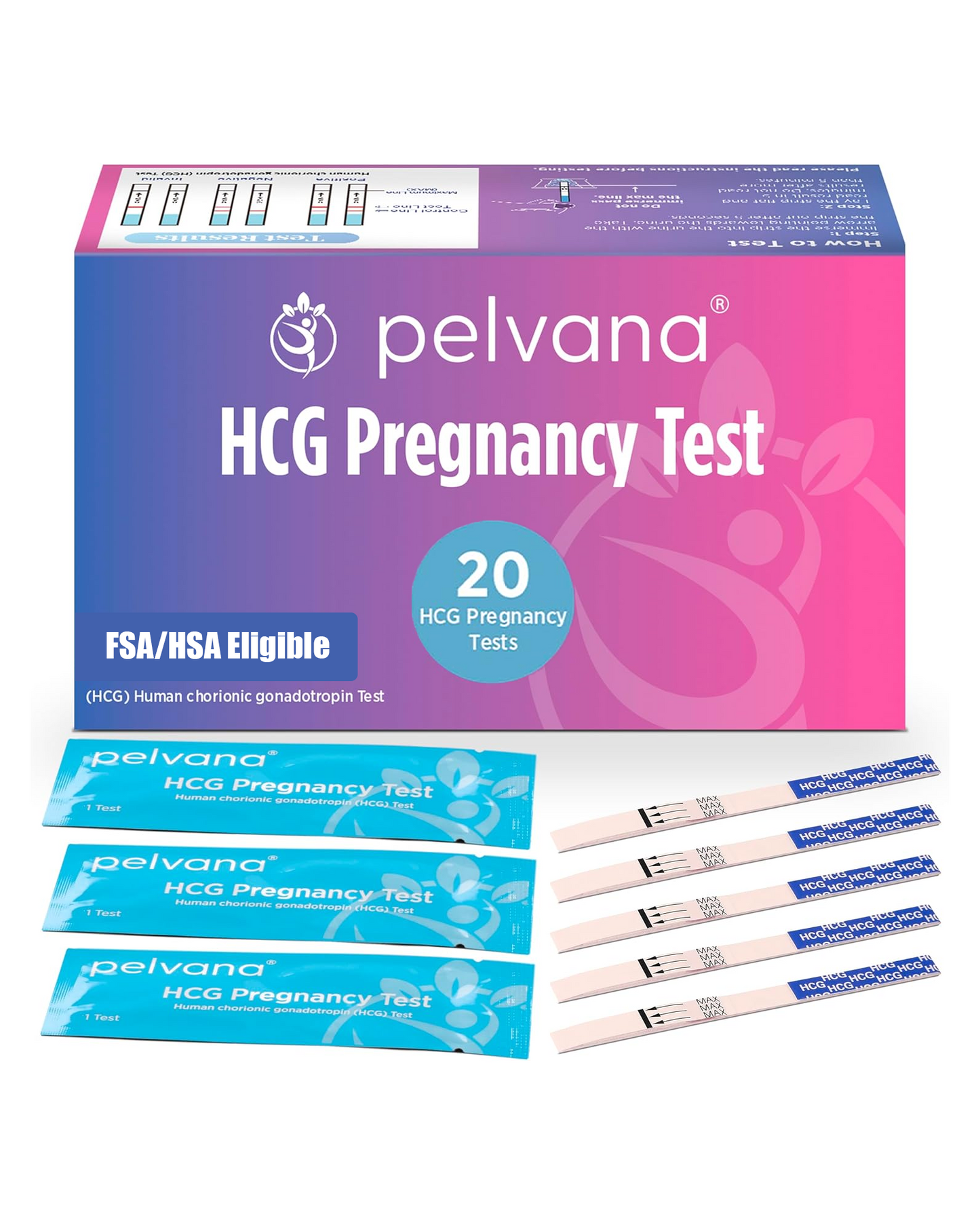 Pelvana Pregnancy Test Strips for Women - 20 Tests - Case Packs