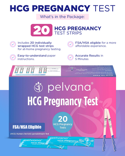 Pelvana Pregnancy Test Strips for Women - 20 Tests - Case Packs