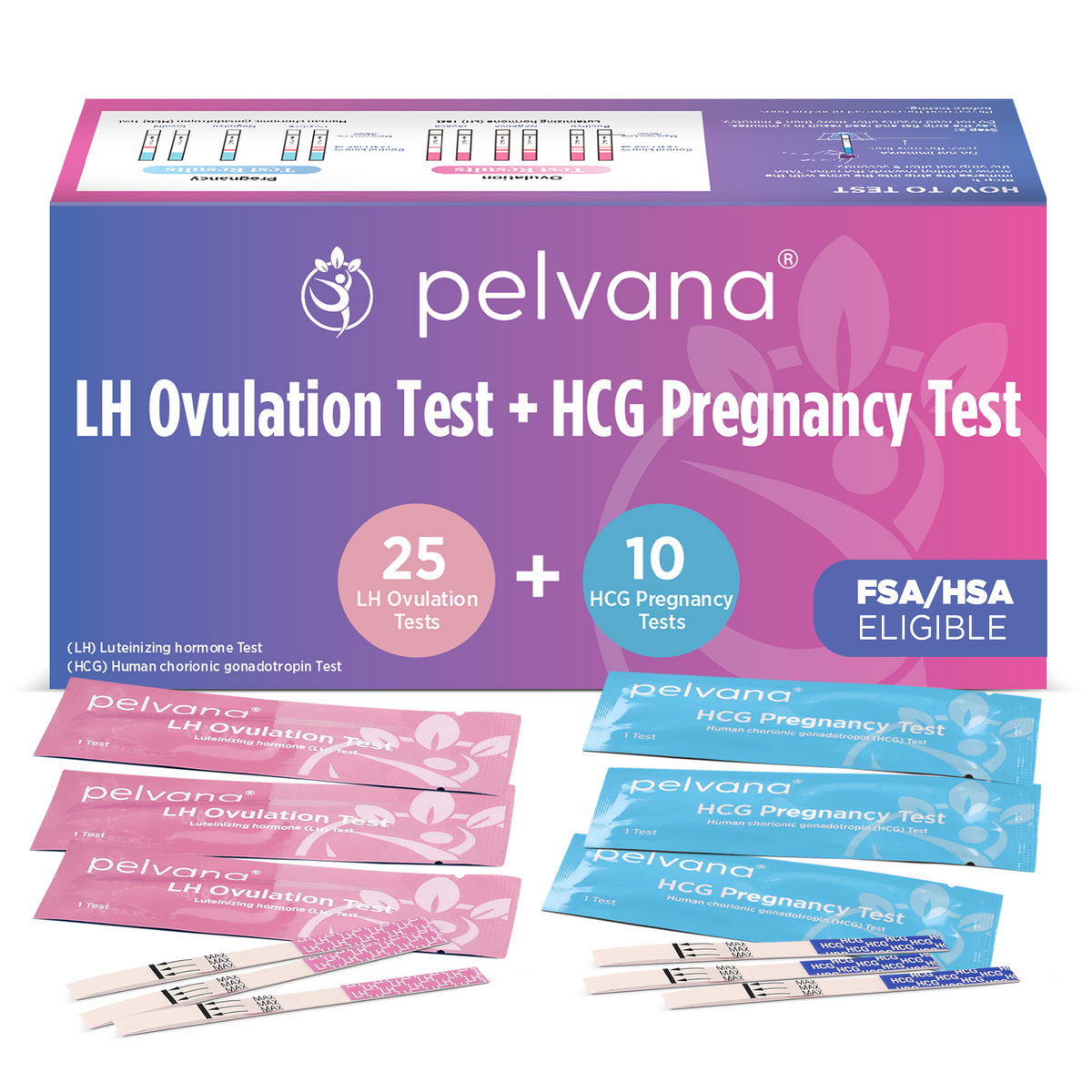 Pelvana Ovulation & Pregnancy Test Strips Combo Kit - 35 Tests - Case Packs