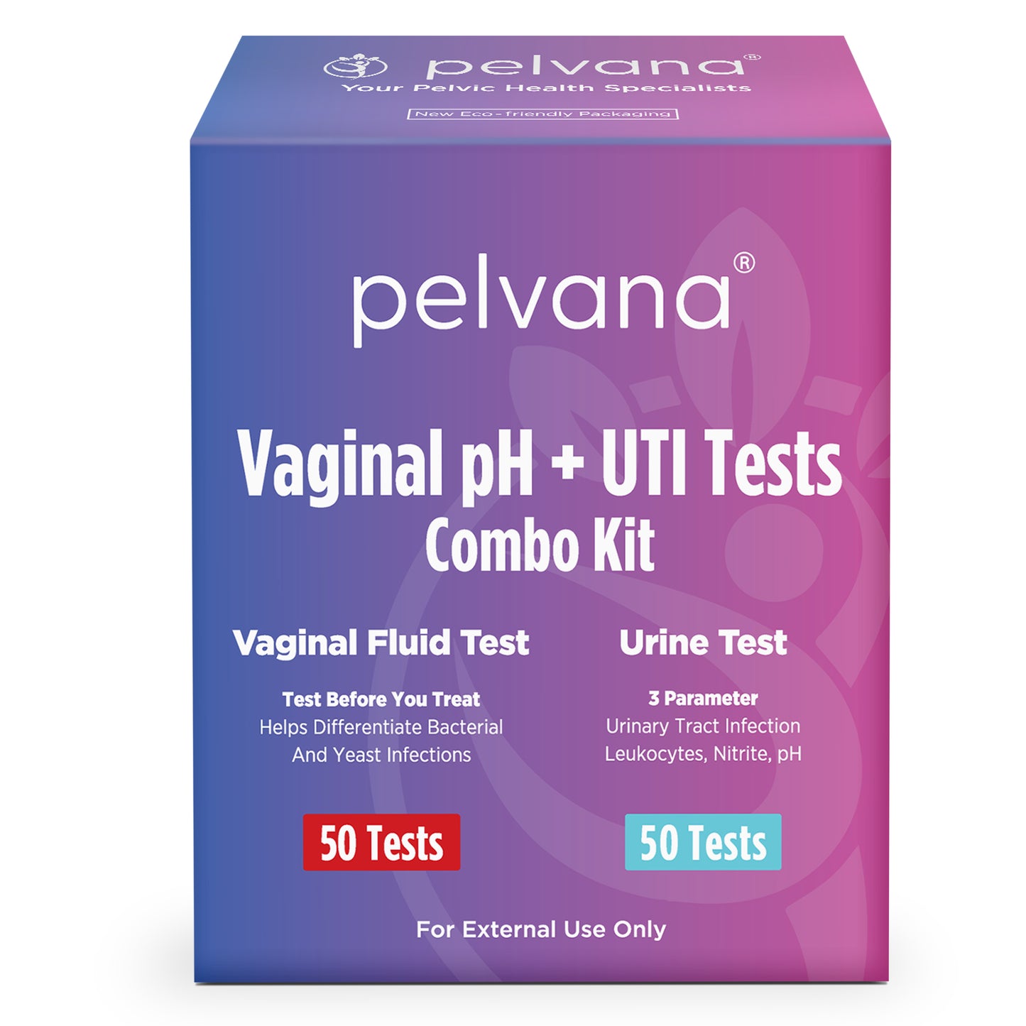 Pelvana Vaginal pH + UTI Tests Combo Kit (100 Test Pack)